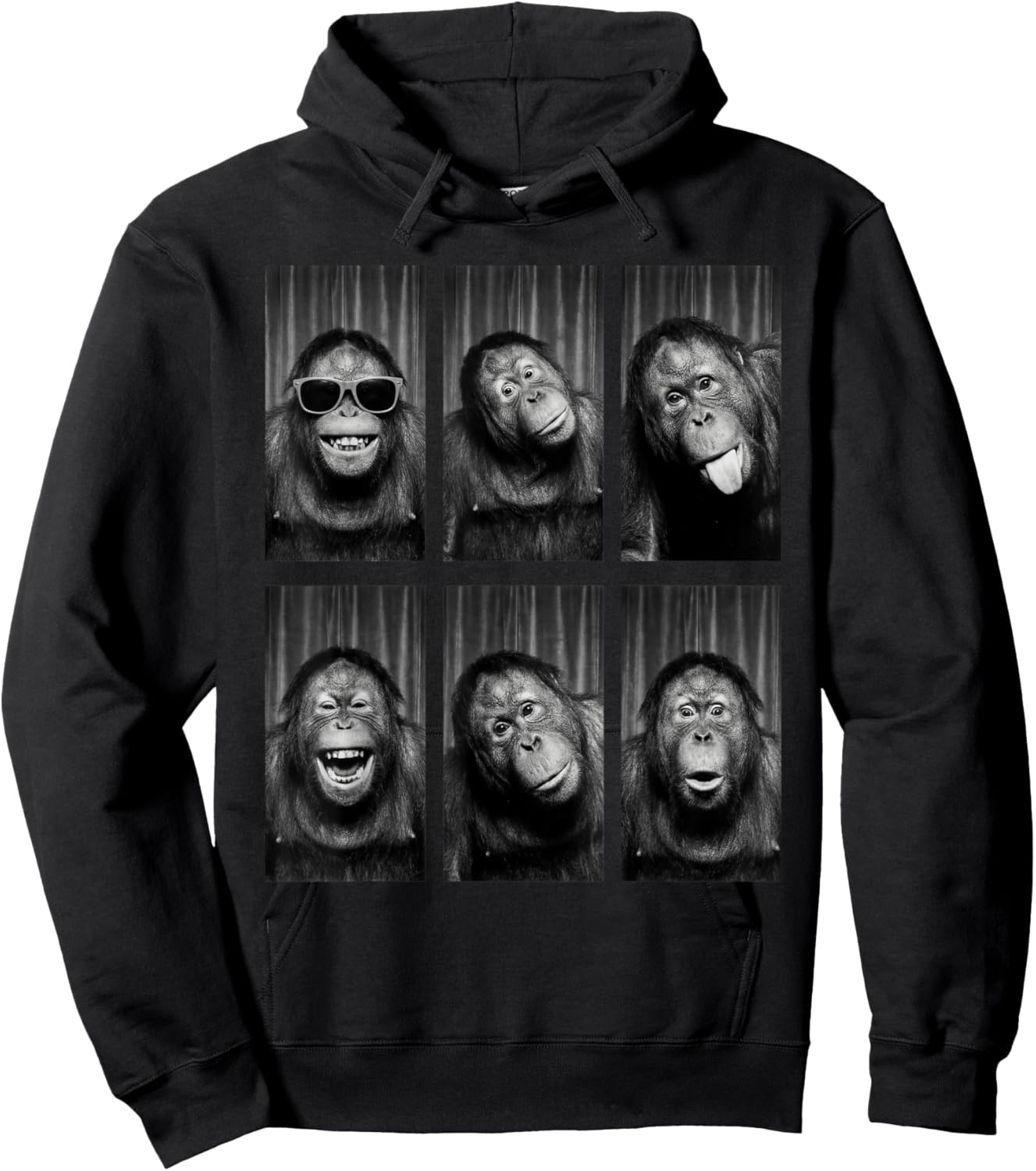 Orangutan Photobooth Monkey Funny Animal Portrait Hoodie - Hoodie | Black