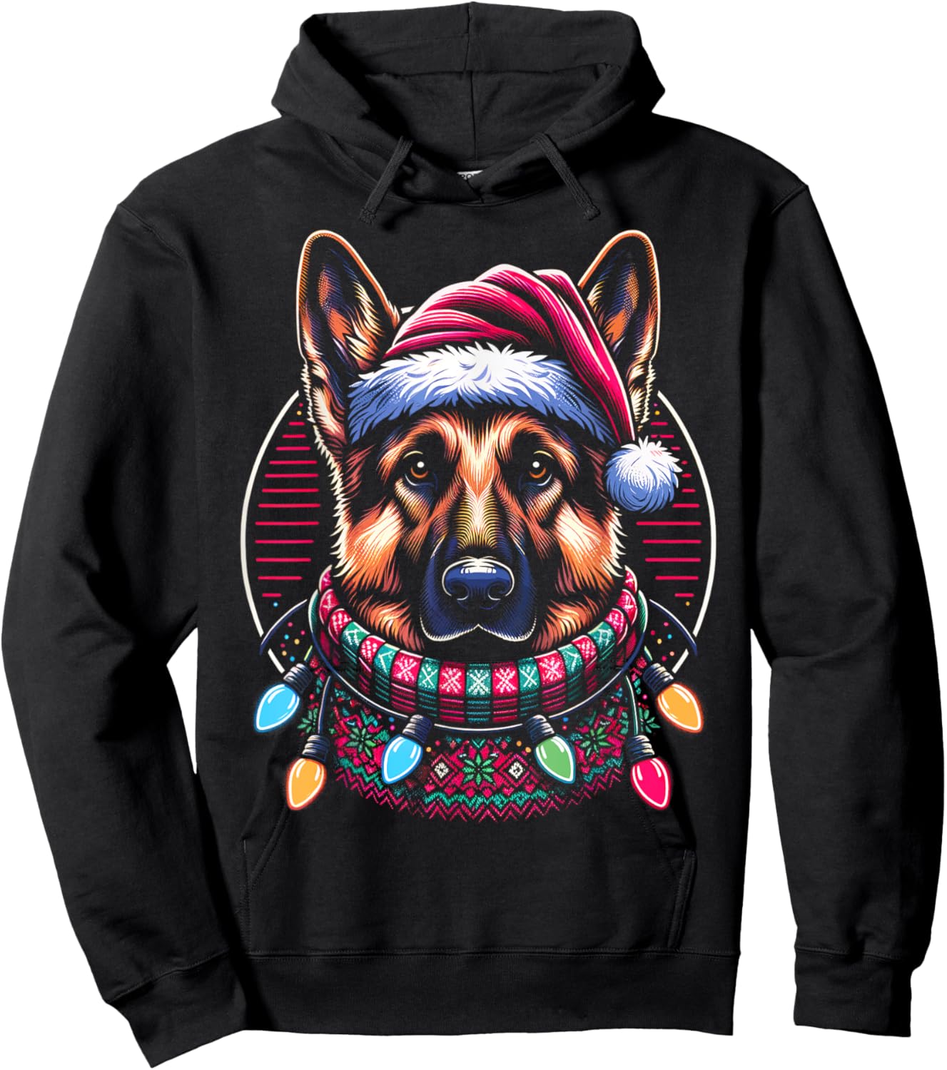 Christmas German Shepherd Xmas Shepherd Mom Dog Lover Hoodie - Hoodie | Black
