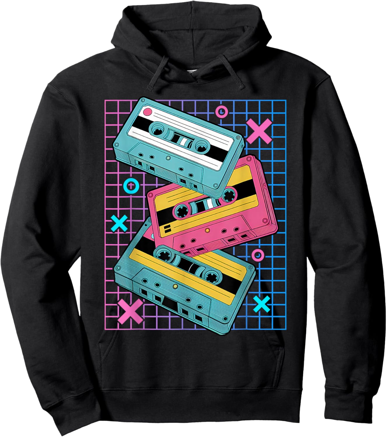 Cassettes Vaporwave - Retrowave Synthwave - Retro Hoodie - Hoodie | Black