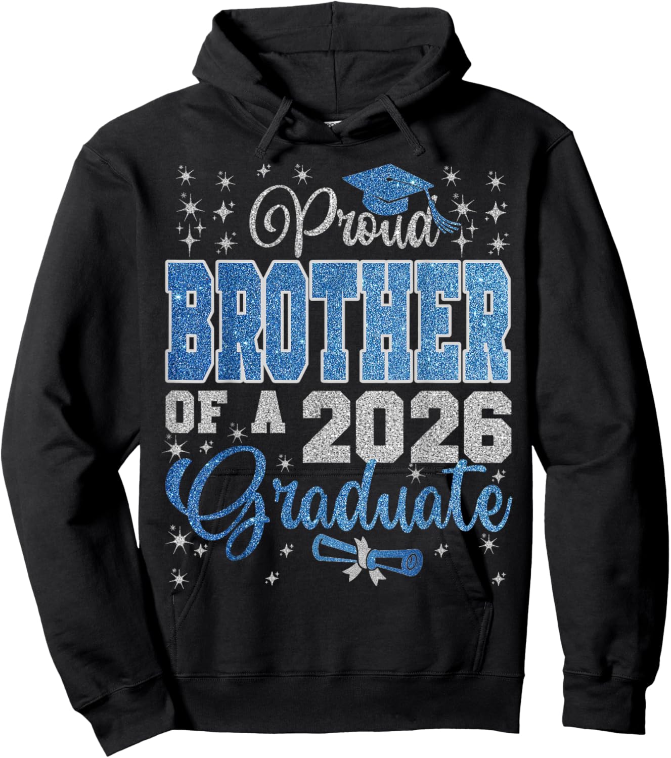 Proud Brother of a Class of 2026 Graduate Senior Graduation Hoodie - Hoodie | Black