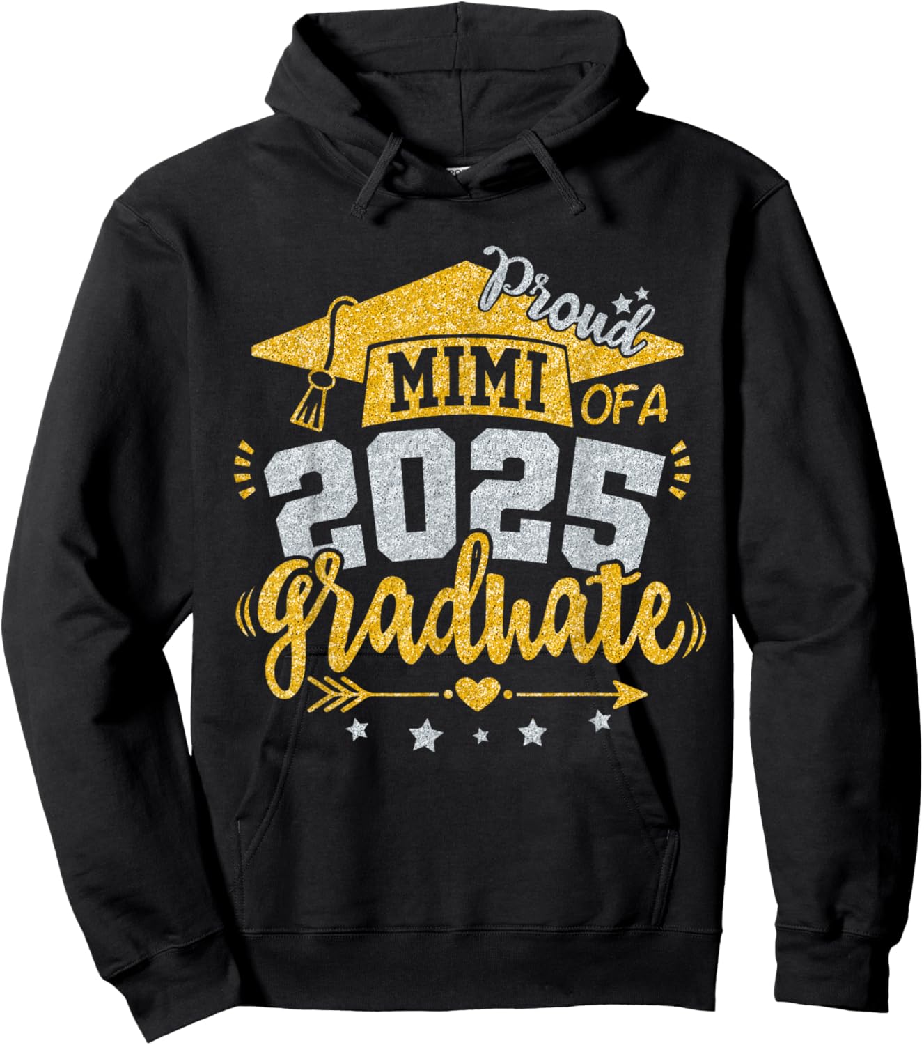 Mimi Senior 2025 Proud Mimi of a Class of 2025 Graduate Hoodie - Hoodie | Black