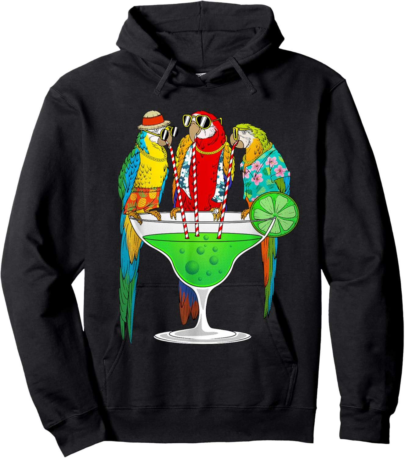 Cool Parrot Art Women Pet Bird Tropical Parrot Lover Hoodie - Hoodie | Black