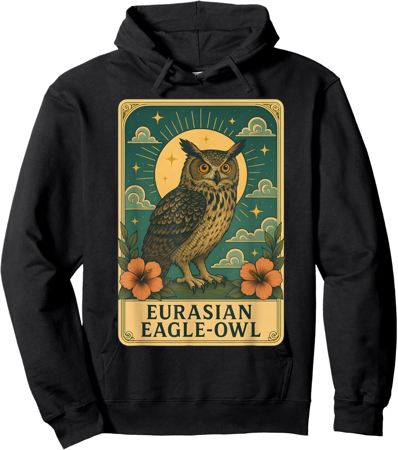 Eurasian Eagle-Owl Tarot Card Hoodie - Hoodie | Black
