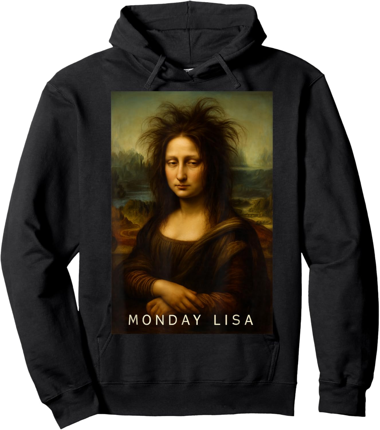 Monday Lisa Disheveled Classic Art Parodie Woche Start Stimmung Hoodie - Hoodie | Black
