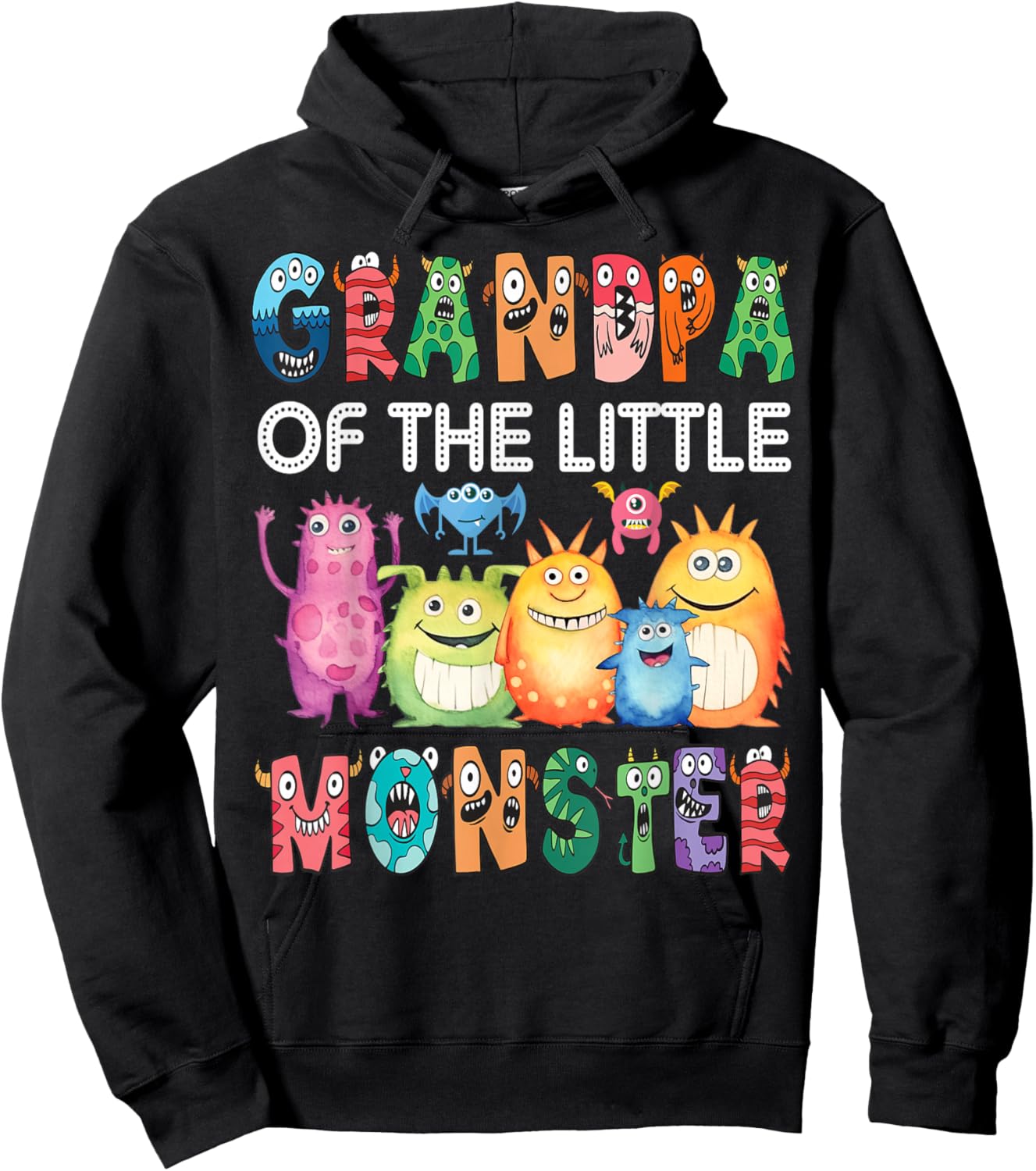 Grandpa Of The Little Monster Kids 1St Birthday Party Hoodie - Hoodie | Black