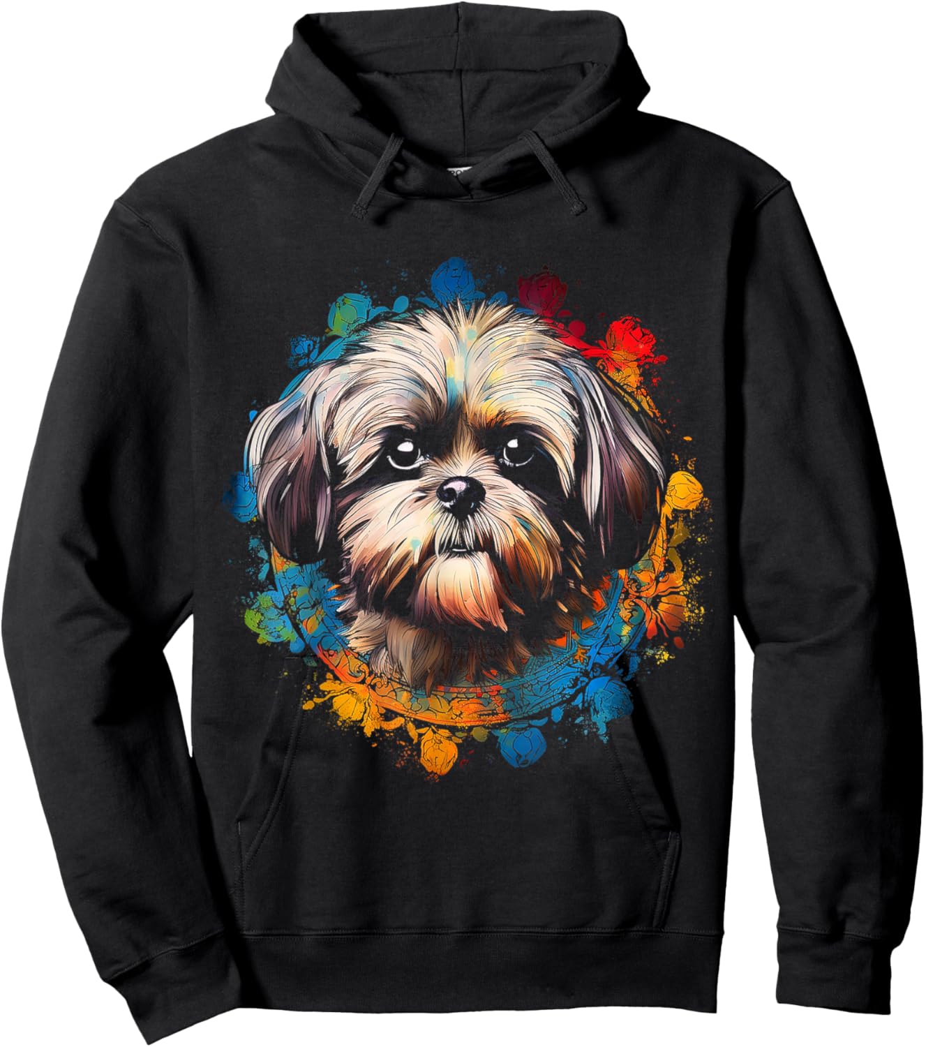 Shih Tzu Graphic Pet Art Dog Shih Tzu Hoodie - Hoodie | Black