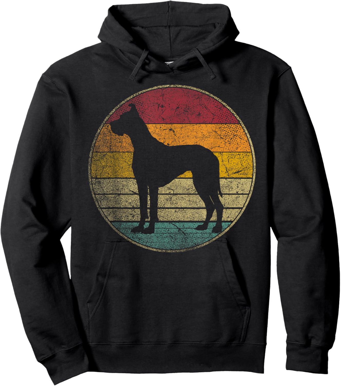 Great Dane Dog - Vintage Birthday Mother's Father's Day Hoodie - Hoodie | Black
