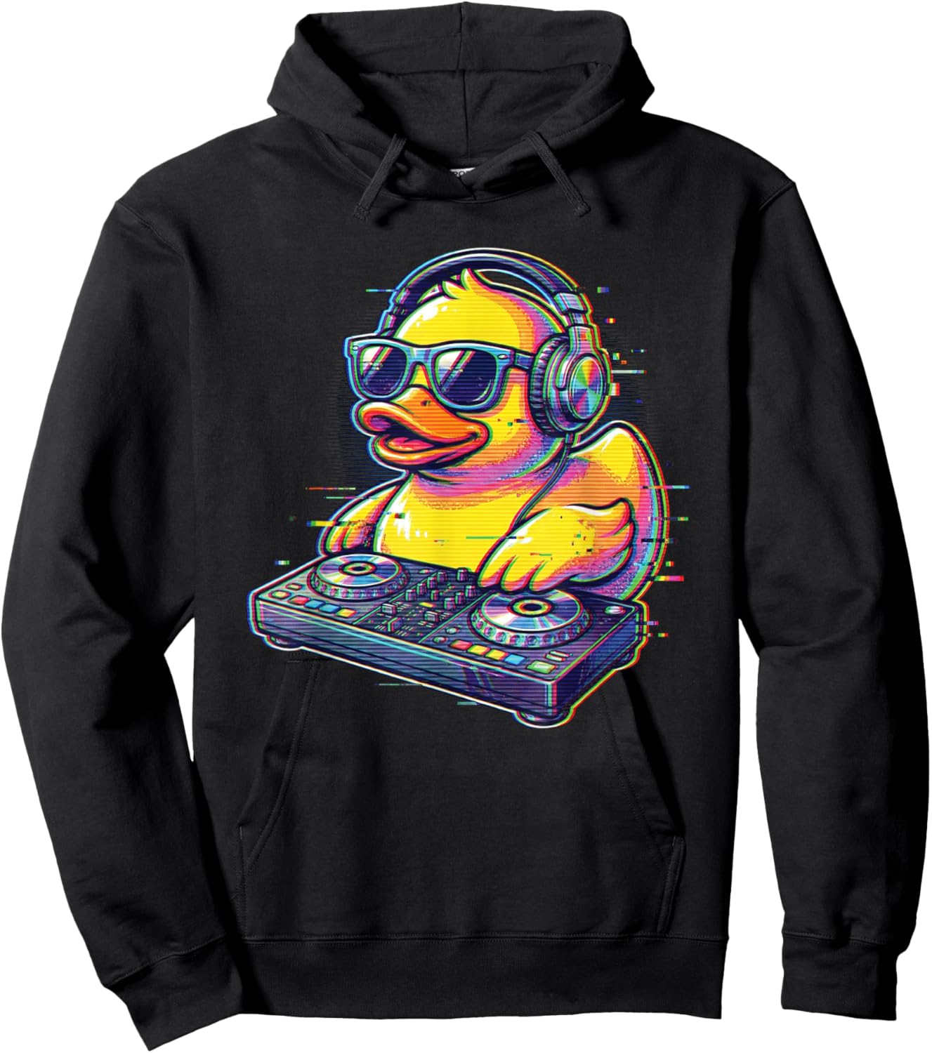 Funny Rubber Duckie Playing Music DJ Rubber Duck Hoodie - Hoodie | Black