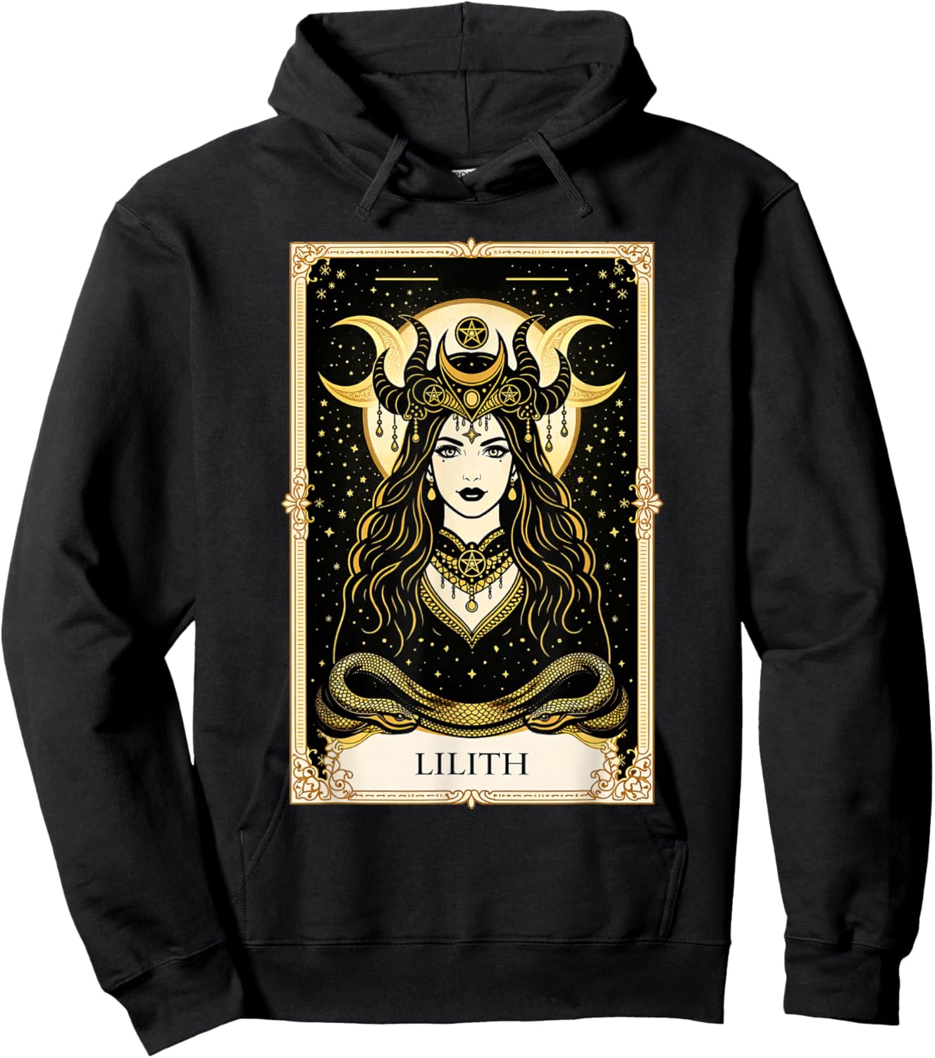 Lilith Tarot Card Wicca Gothic Goddess Pagan Occult Hoodie - Hoodie | Black