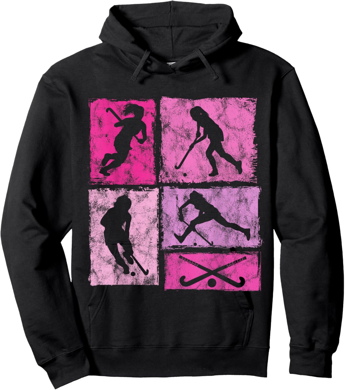 Grass Hockey for Young Kids, Women, Girls Hoodie - Hoodie | Black
