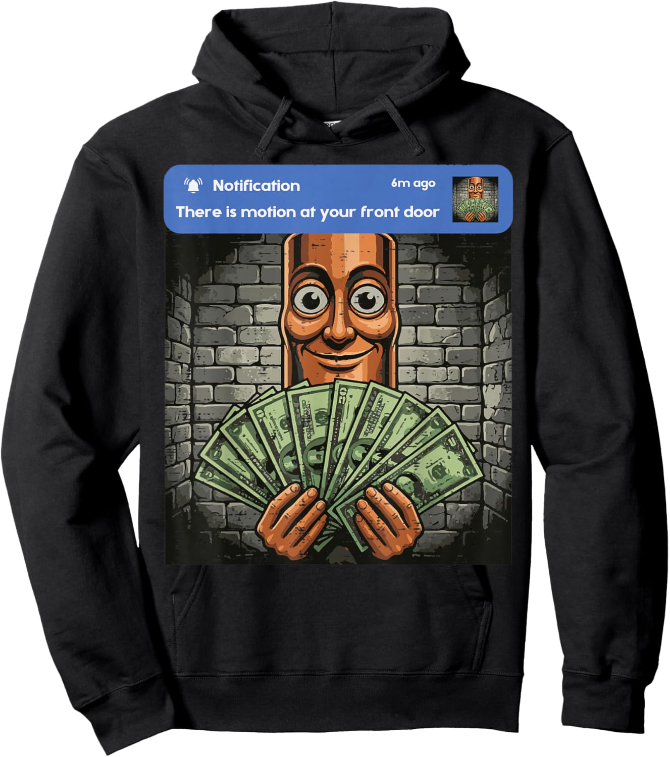 Tung Tung Sahur There is Motion Front Door Meme Boys Kids Hoodie - Hoodie | Black