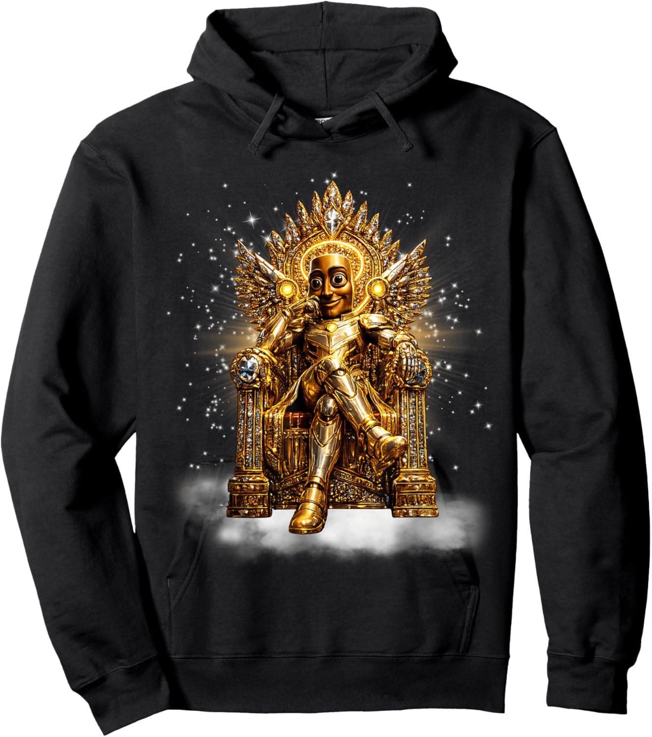 Funny Gold King Tung Tung Sahur Brainrot Meme Hoodie - Hoodie | Black
