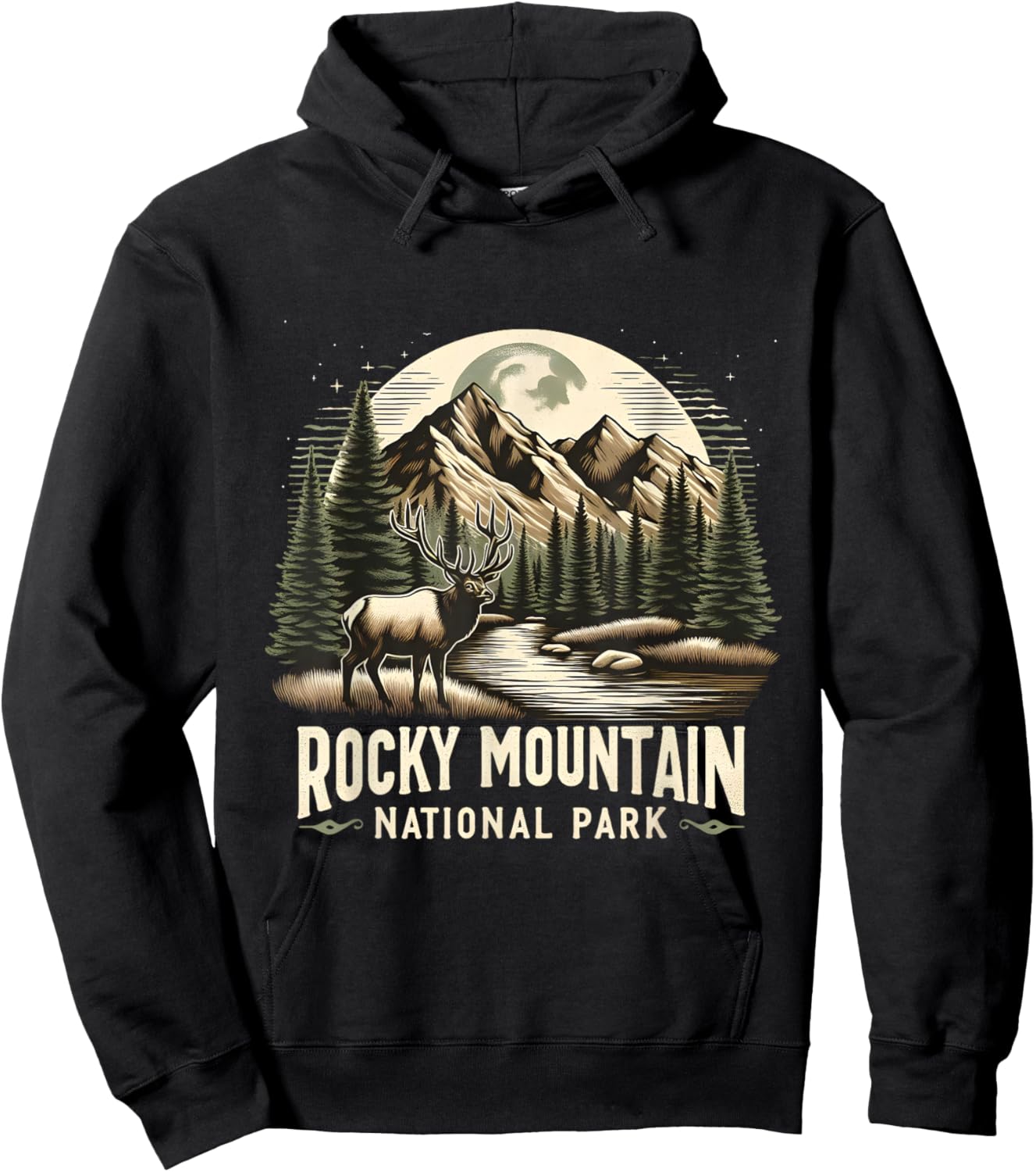 Rocky Mountain National Park Nature Elk Hoodie - Hoodie | Black