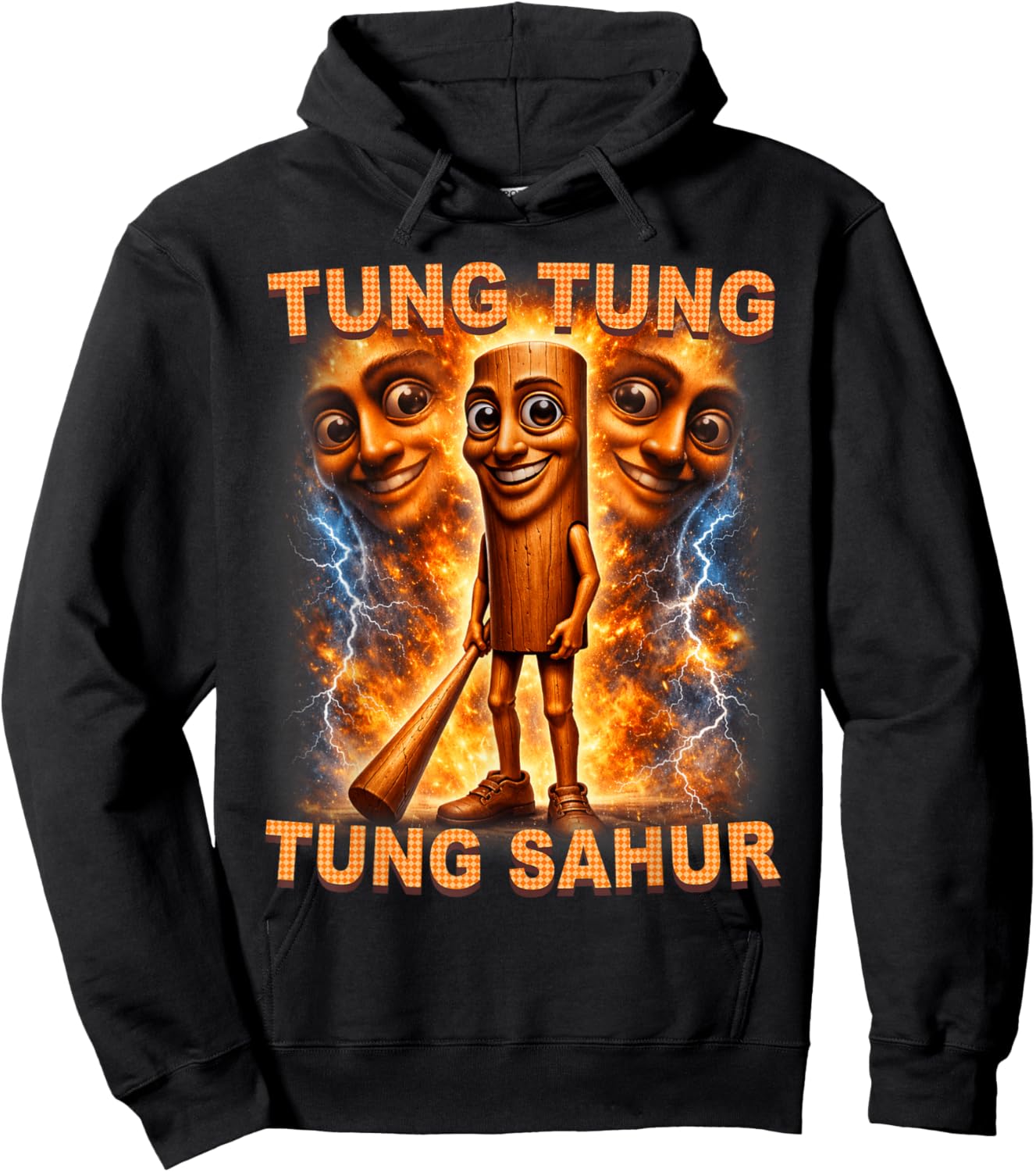Tung Tung Tung Sahur is Calling Funny Italian Brainrot Hoodie - Hoodie | Black