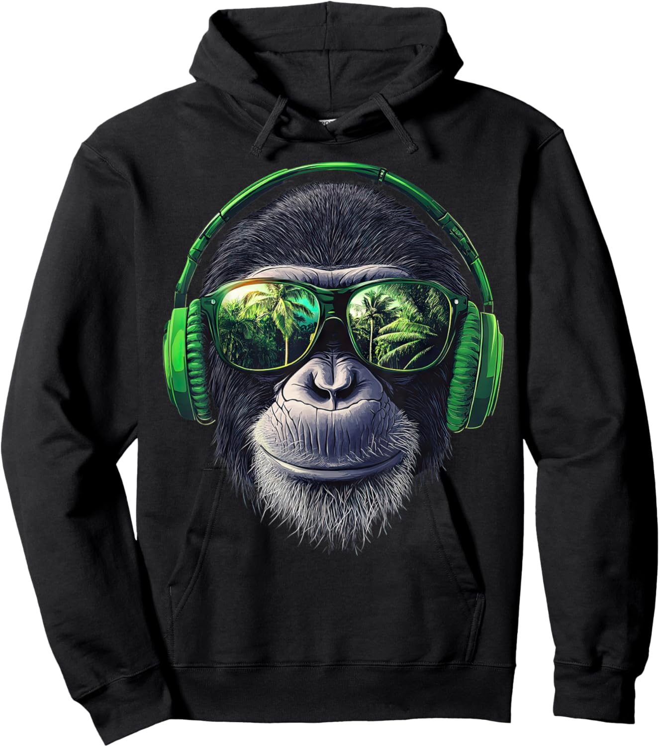 Funny Monkey with sunglasses cool Graffiti Urban art street Hoodie - Hoodie | Black