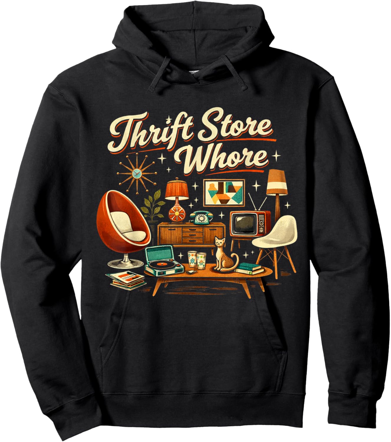 Thrift Store Whore Antique Collector Design Lover Secondhand Hoodie - Hoodie | Black