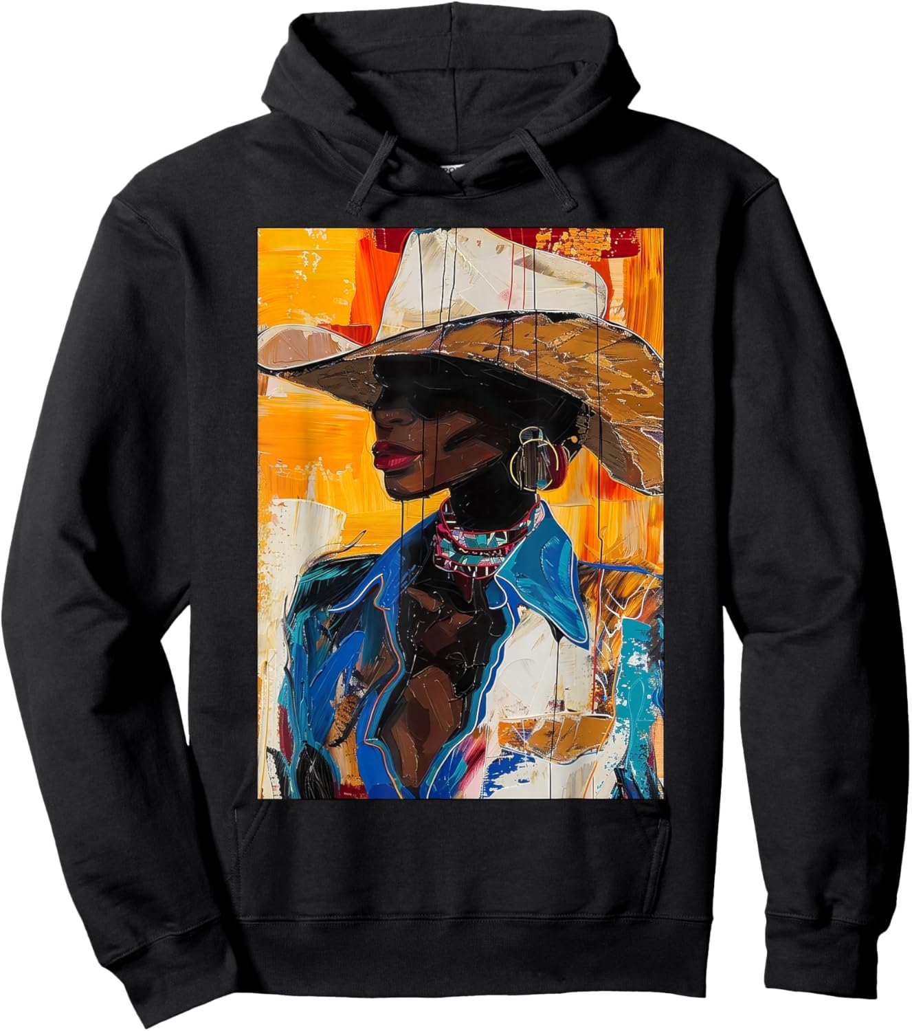 Black Cowgirl African American Melanin Western Rodeo Cowboy Hoodie - Hoodie | Black