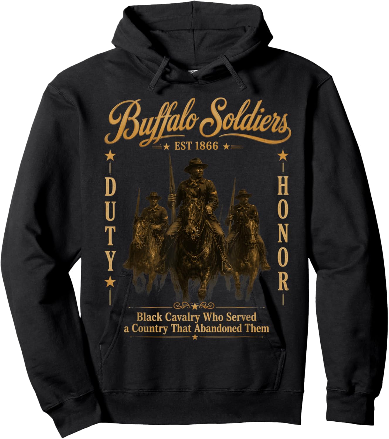 African American Black History Military USA Buffalo Soldiers Hoodie - Hoodie | Black