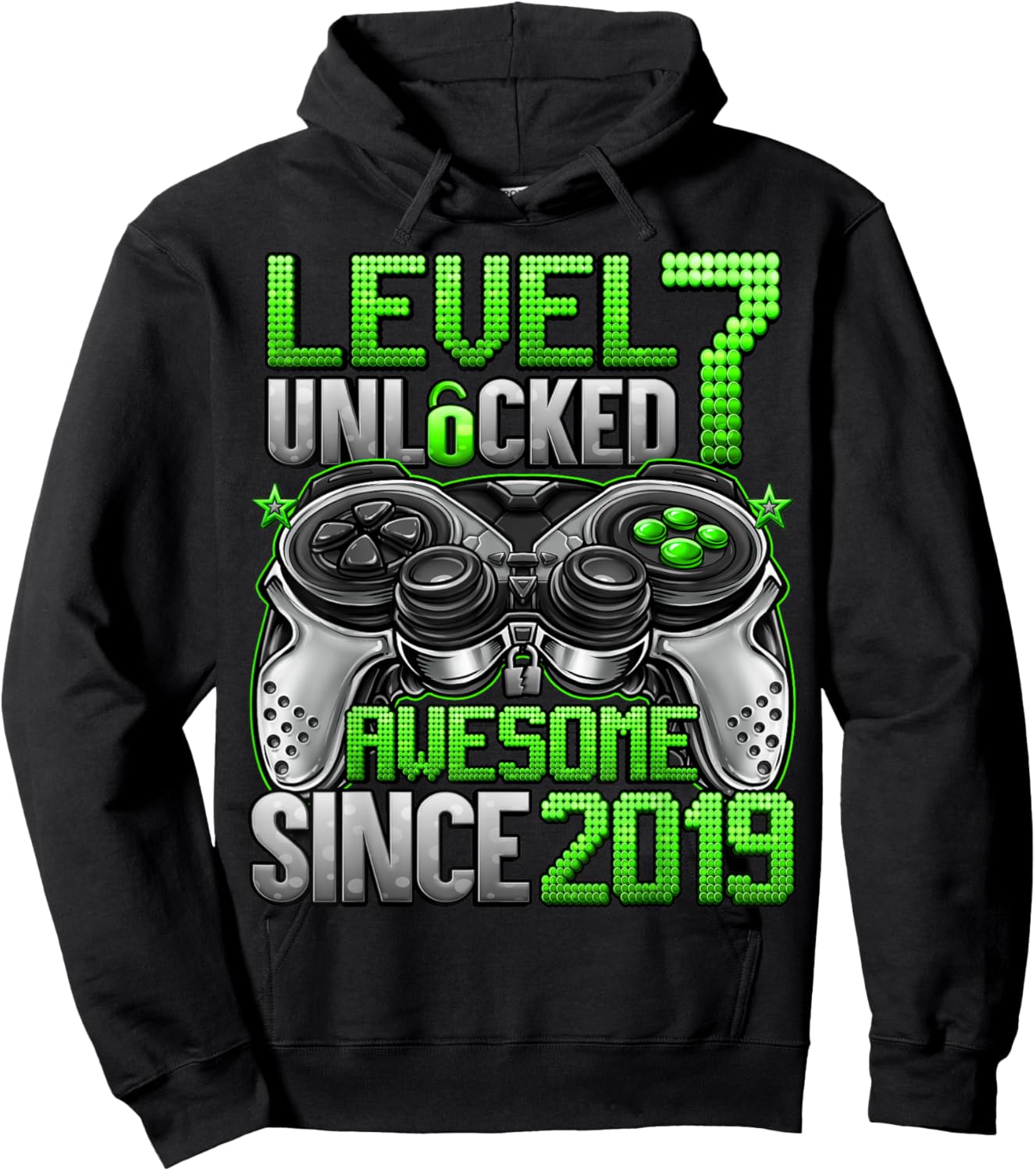 Level 7 Unlocked 7 Year Old Gifts for Boys 7th Birthday Boy Hoodie - Hoodie | Black