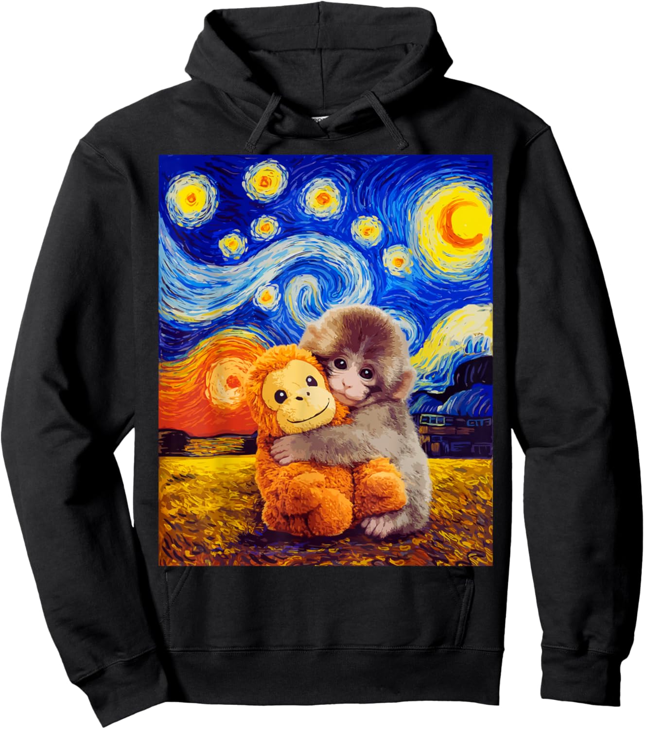 Punch Baby Monkey Starry Night Panchi Monkeys Day 2026 Hoodie - Hoodie | Black
