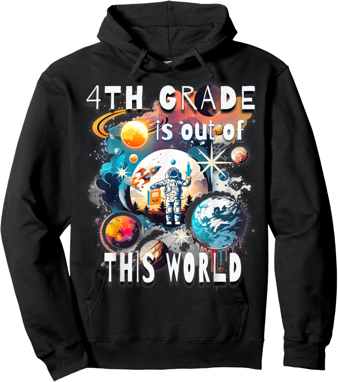 4th Grade is Out of This World Back to School Astronaut Hoodie - Hoodie | Black