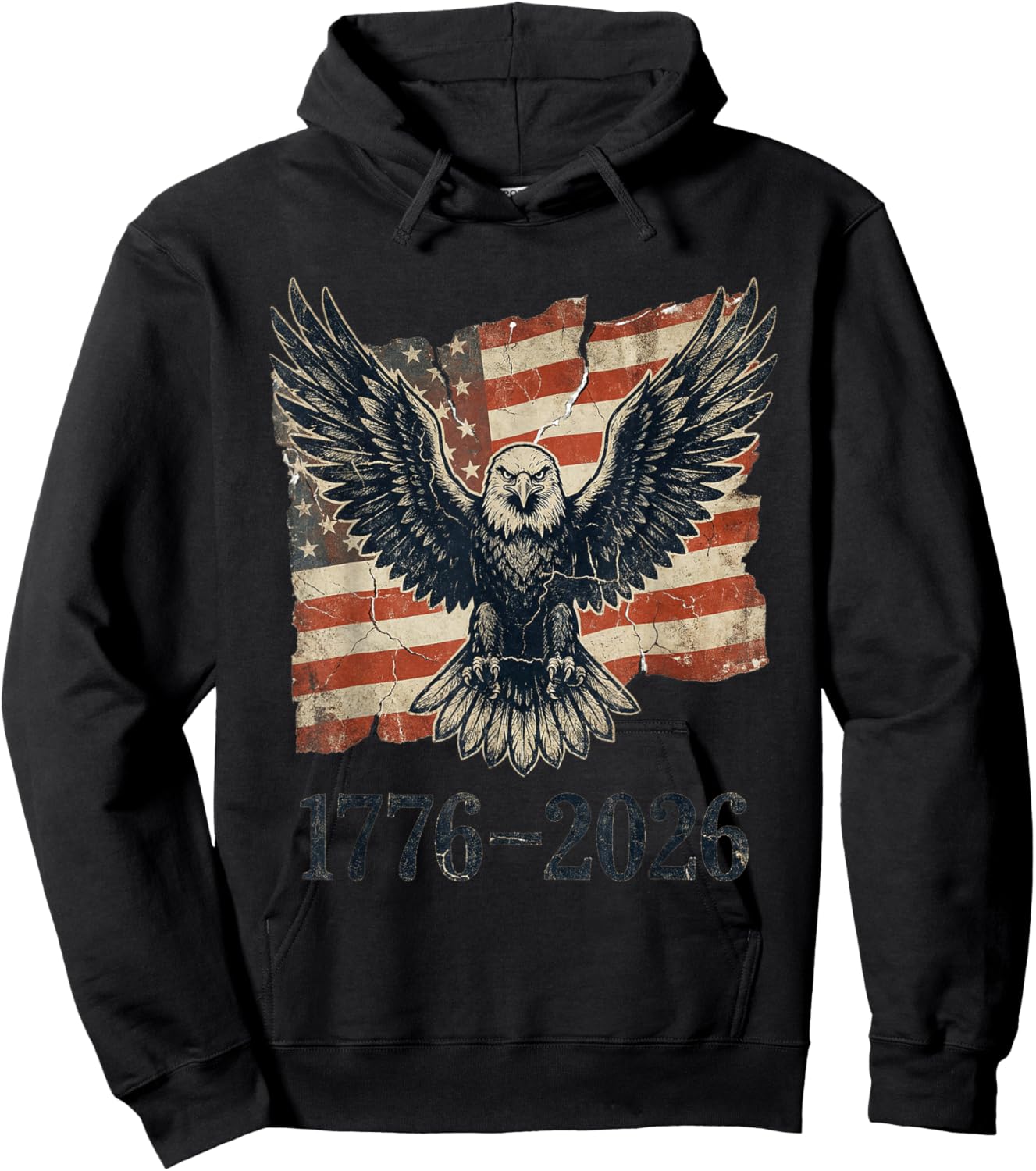 American 250 Years Eagle 1776–2026 Hoodie - Hoodie | Black