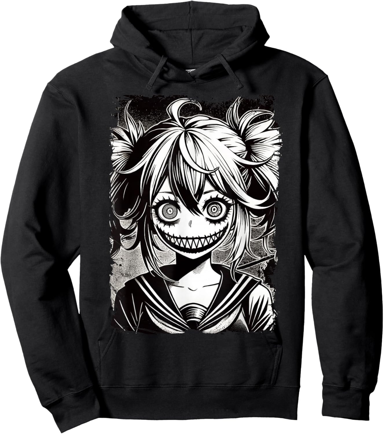 Anime Horror Manga, Aesthetic Japanese Creepy Kawaii Goth Hoodie - Hoodie | Black