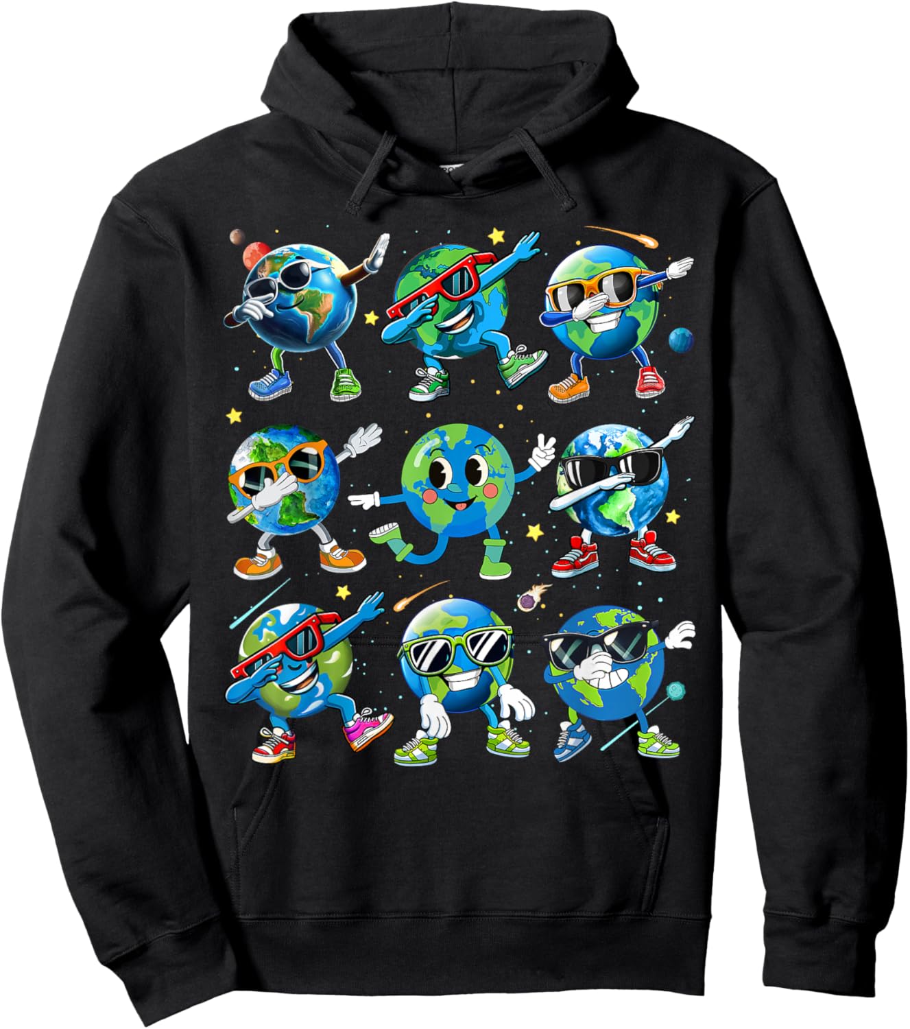 Dabbing Earth Funny Earth Day 2025 Boys Girls Kids Toddlers Hoodie - Hoodie | Black