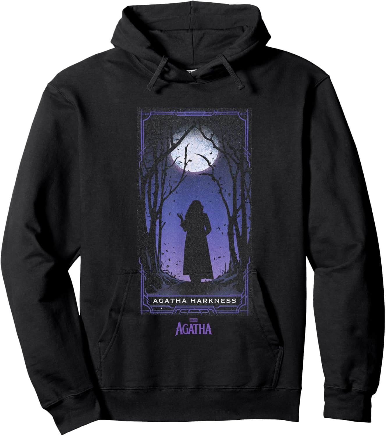 Marvel Agatha All Along Purple Agatha Tarot Card Vintage Hoodie - Hoodie | Black