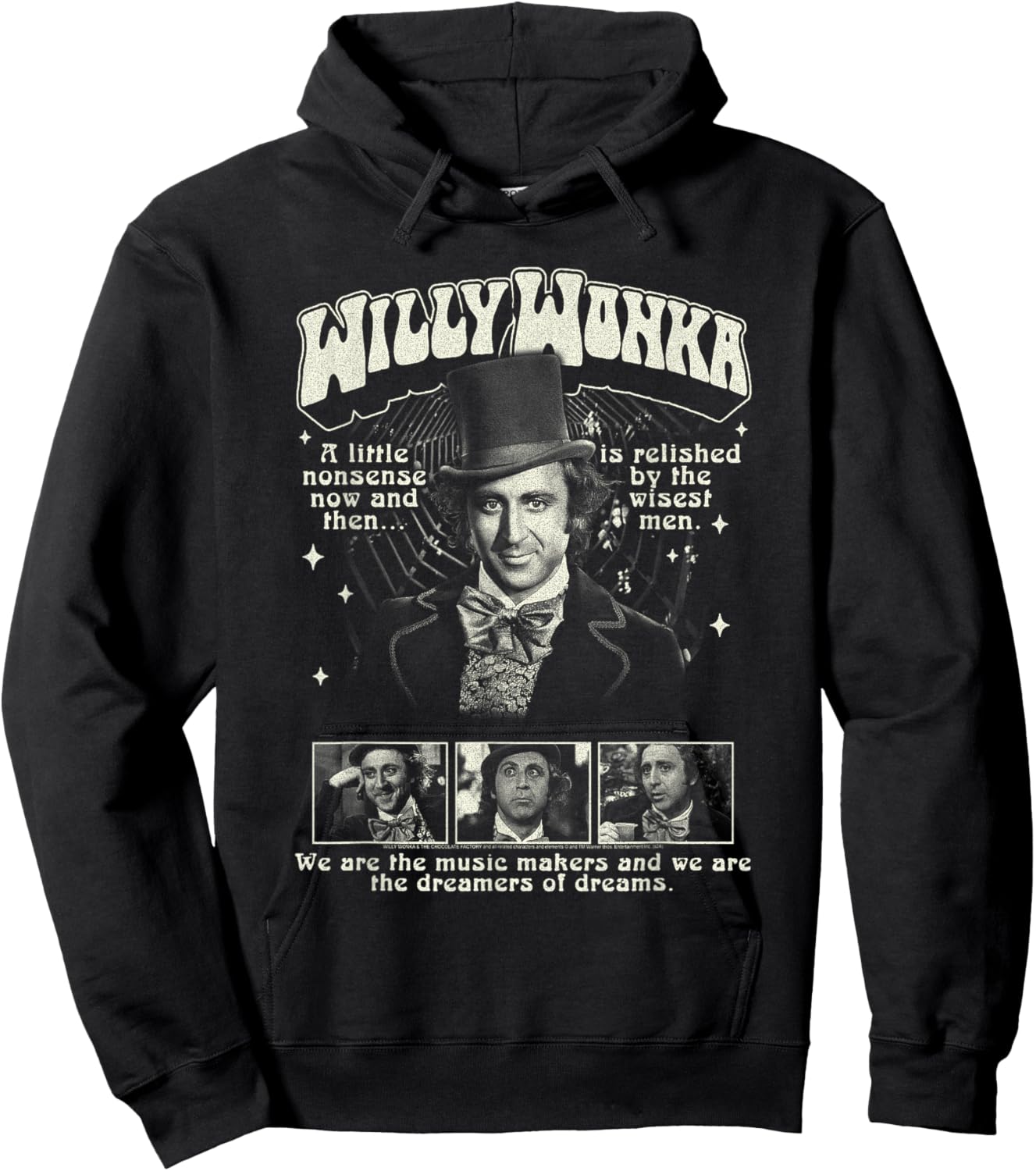 Willy Wonka and The Chocolate Factory Wonka Collage Movie Hoodie - Hoodie | Black