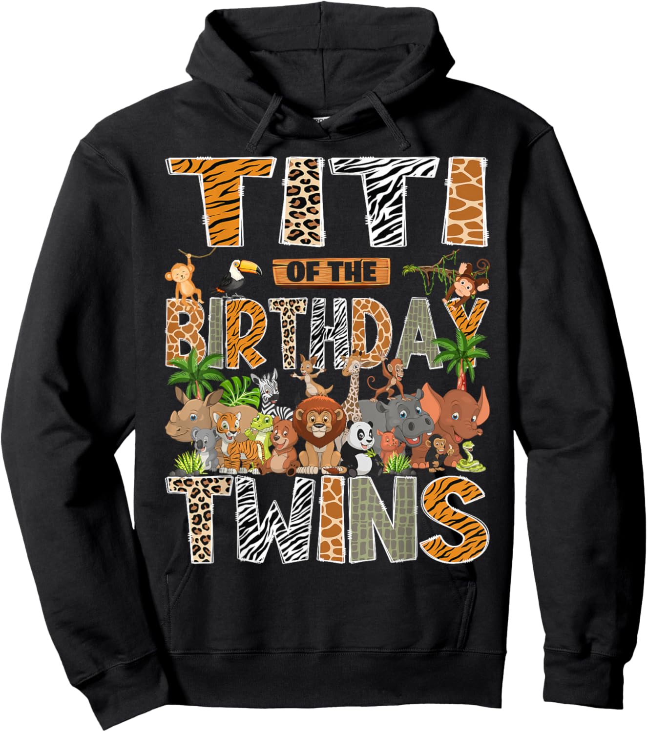 Titi of The Birthday Twins Safari Wild One Zoo Animal Hoodie - Hoodie | Black