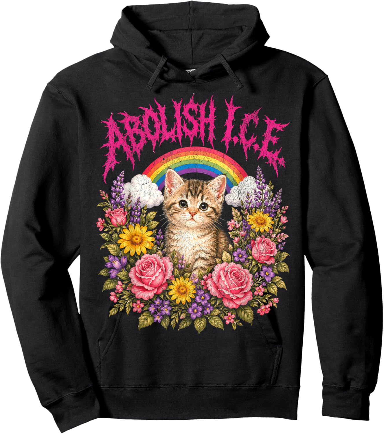 Abolish ICE Heavy Metal Hoodie - Hoodie | Black