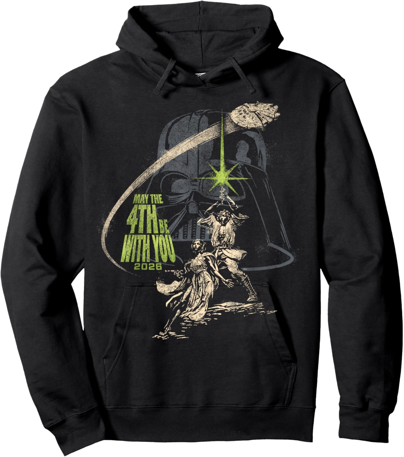 Star Wars May The 4th Be with You 2026 Vintage Distressed Hoodie - Hoodie | Black