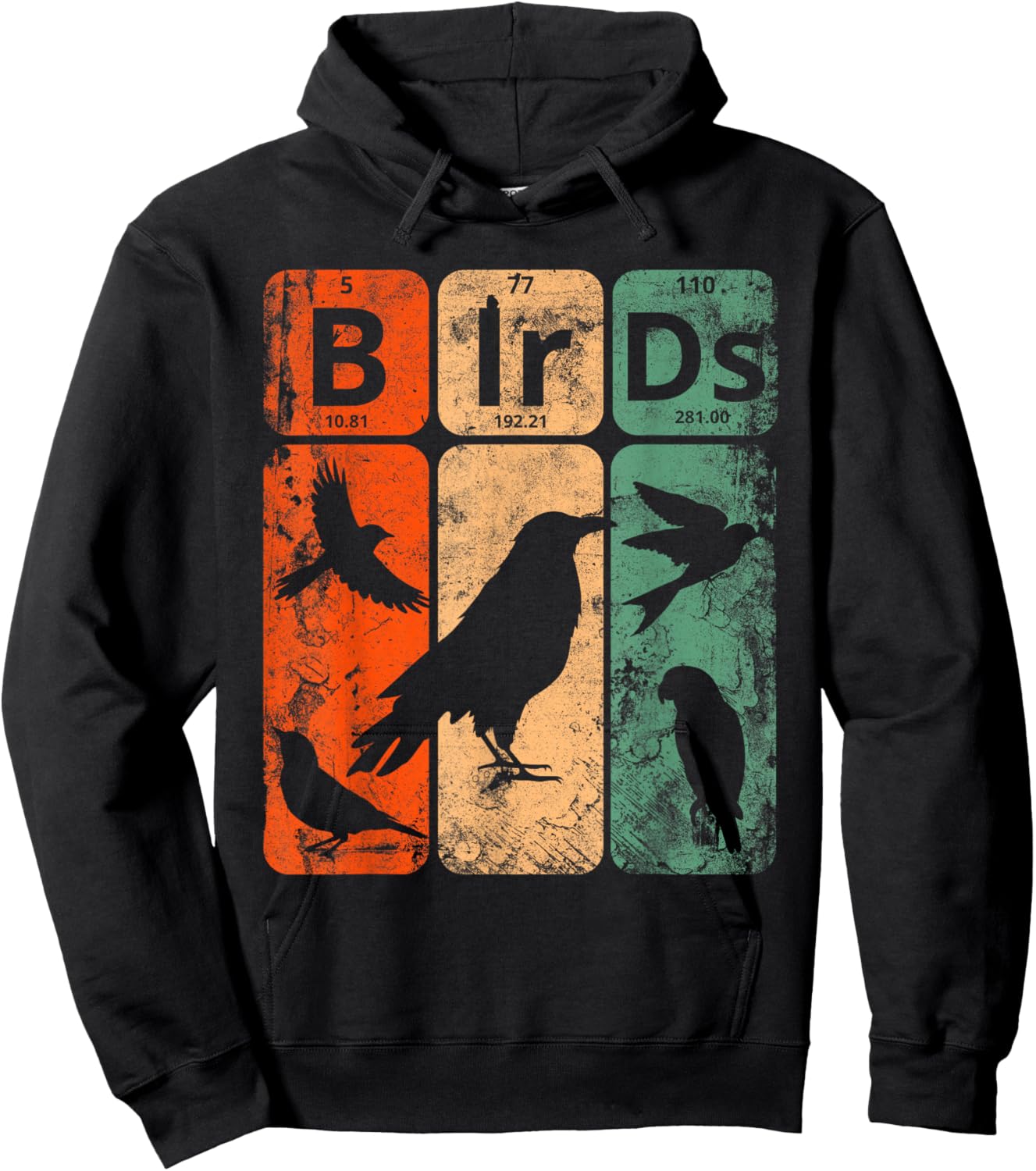 Birds Periodic Table Elements Birdwatching Ornithology Hoodie - Hoodie | Black