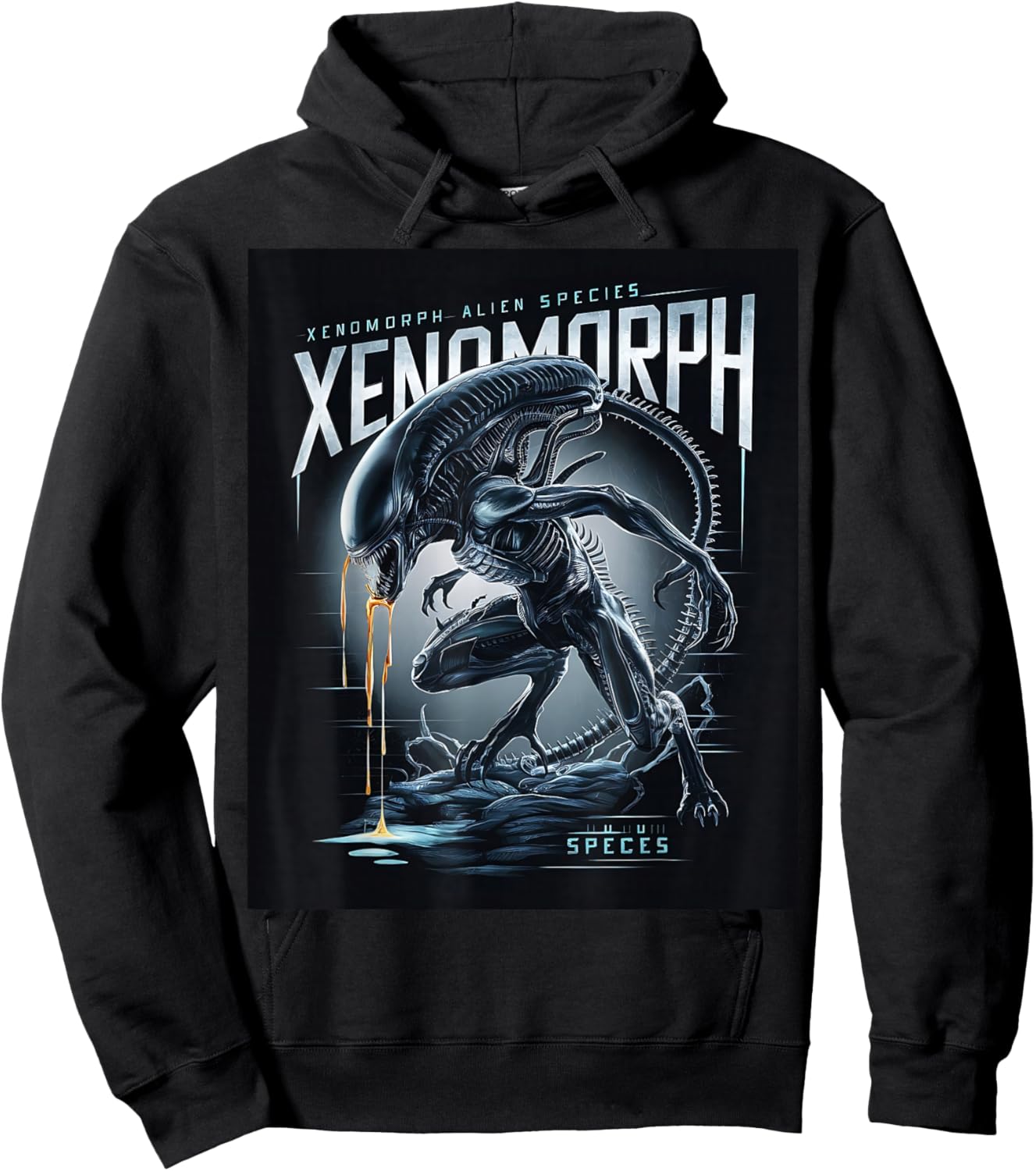 Alien 45th Anniversary Xenomorph 1979 Movie Poster in Space Hoodie - Hoodie | Black
