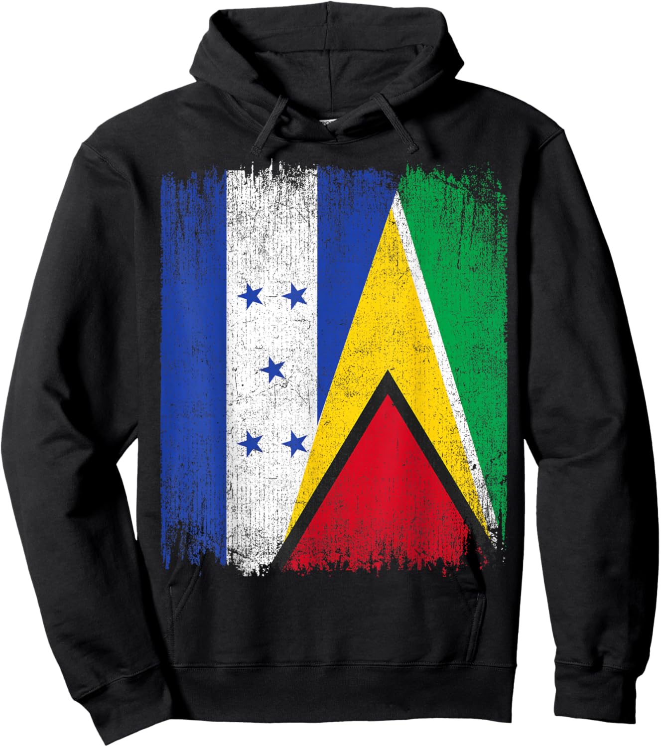 Half Honduras Guyana Split Flag Honduran Pride Roots Hoodie - Hoodie | Black