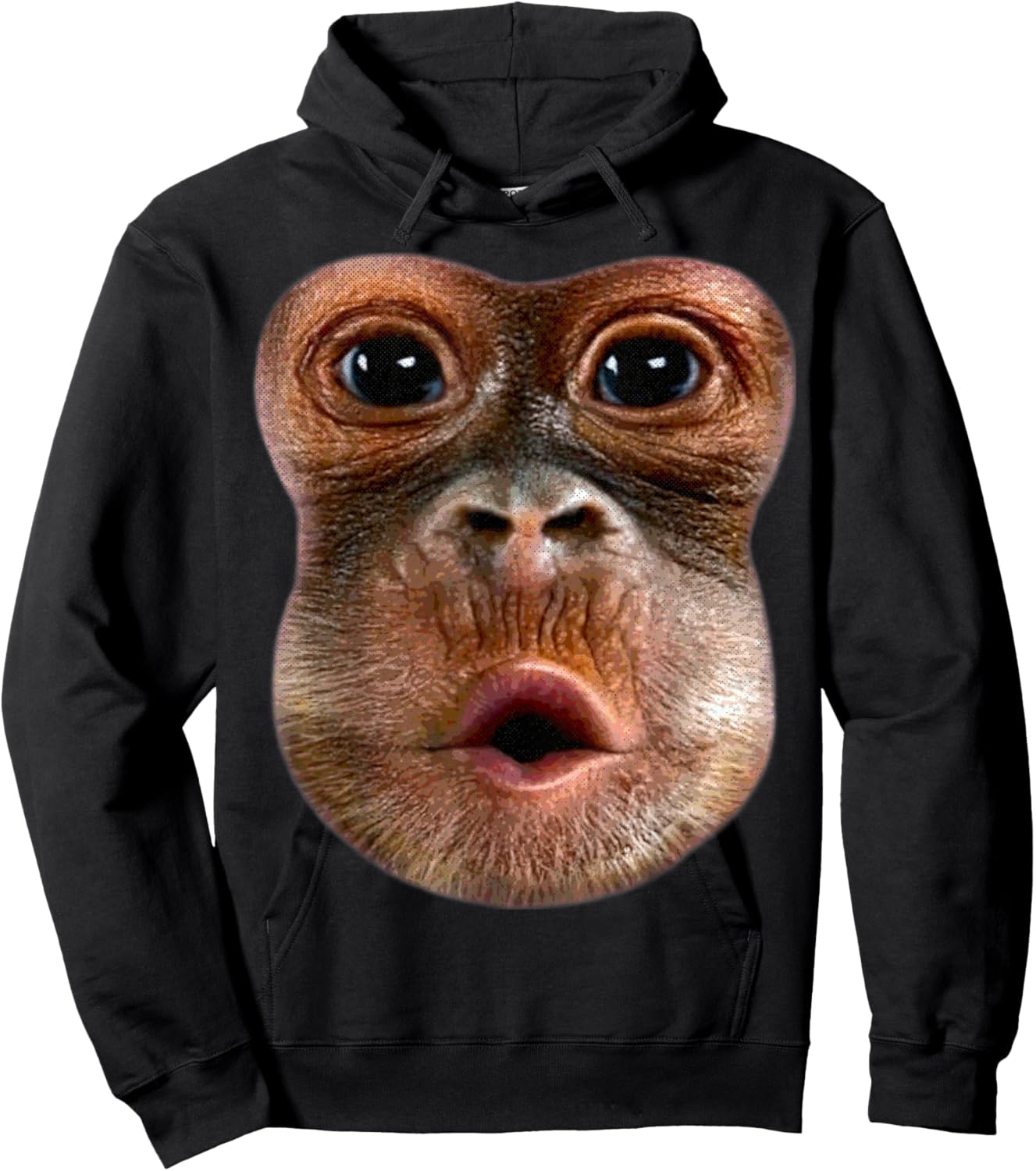 Monkey Stomach Blow Face Funny Meme Halloween Costume Hoodie - Hoodie | Black
