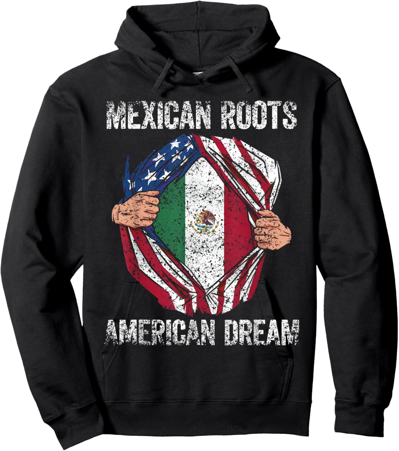 Mexican Roots American Dream Us Usa Mexico Mexican American Hoodie - Hoodie | Black