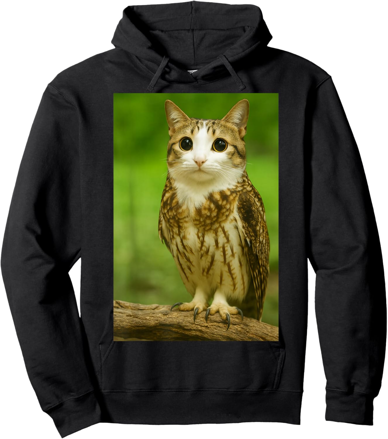 Meowl Cat Owl Funny Internet Trendy Meme Hoodie - Hoodie | Black