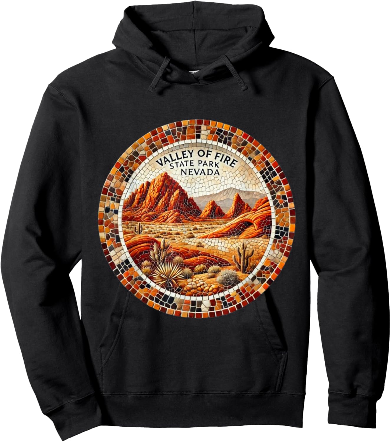 Valley of Fire State Park Nevada Desert Mosaic Hoodie - Hoodie | Black
