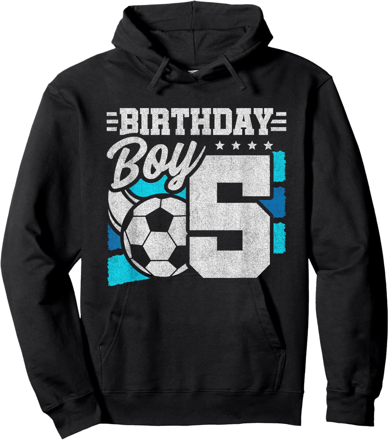 Boys 5th Birthday - Soccer Party 5 Year Old Boy Birthday Hoodie - Hoodie | Black