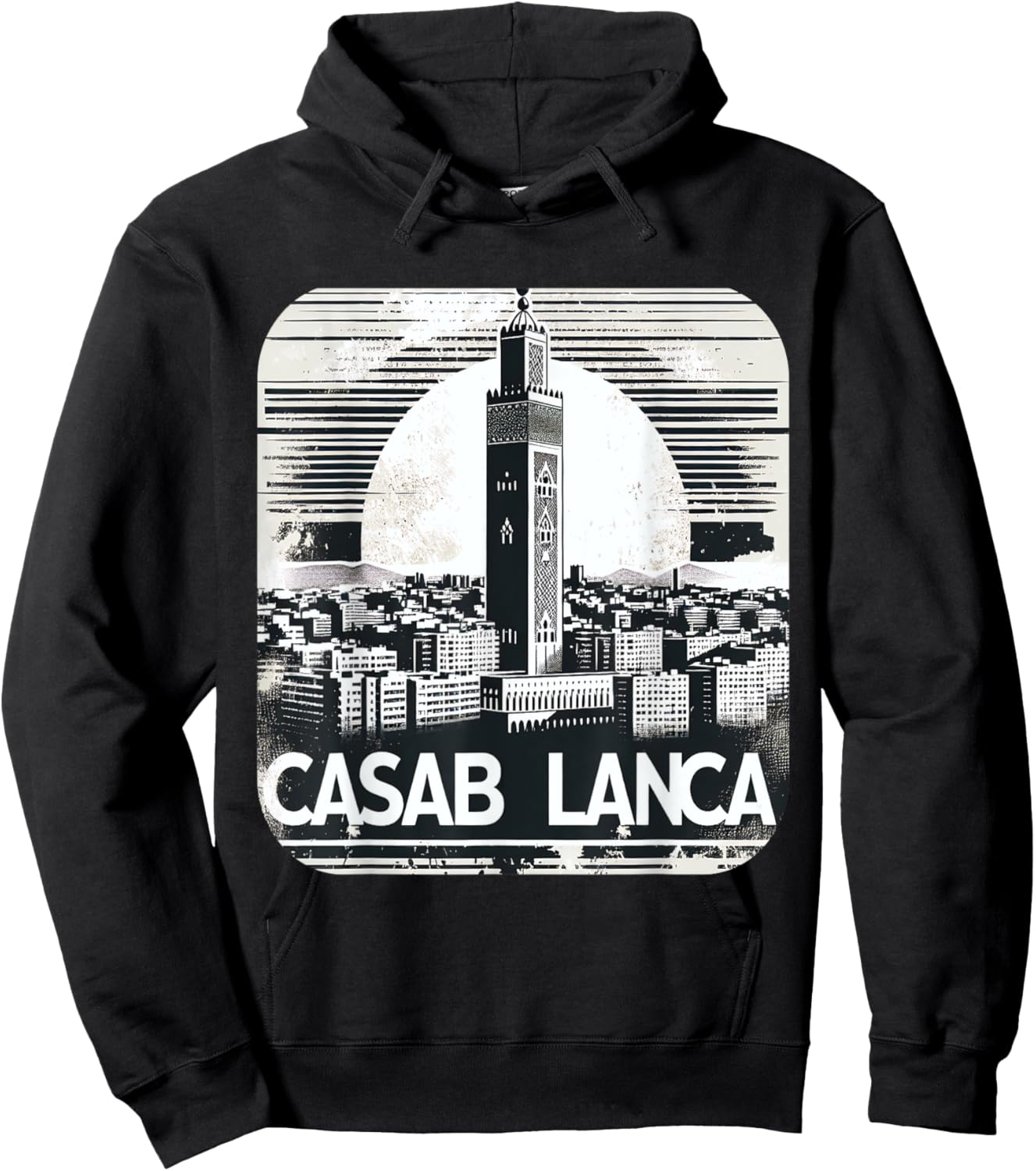 Vintage Casablanca Souvenir Moroccan Costume Morocco Skyline Hoodie - Hoodie | Black