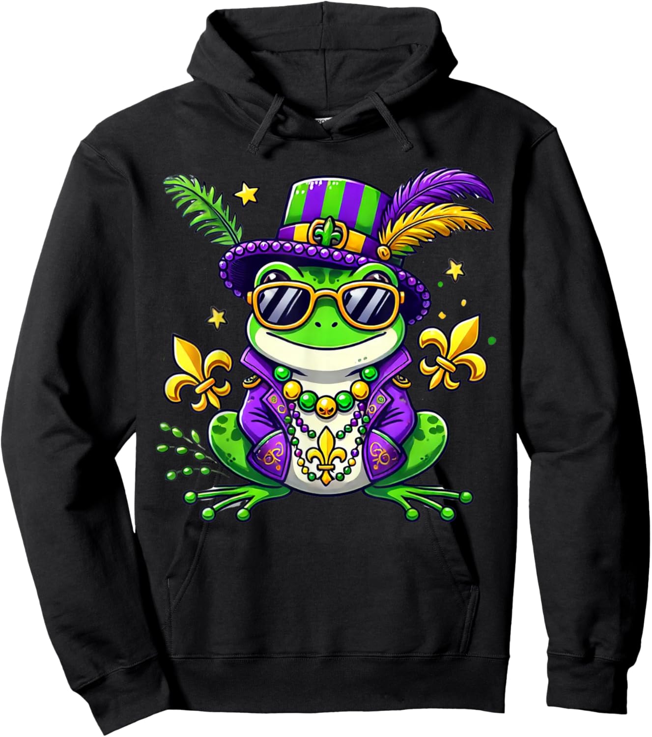 Funny Frog Mardi Gras Costume Men Women Kids Party Hoodie - Hoodie | Black