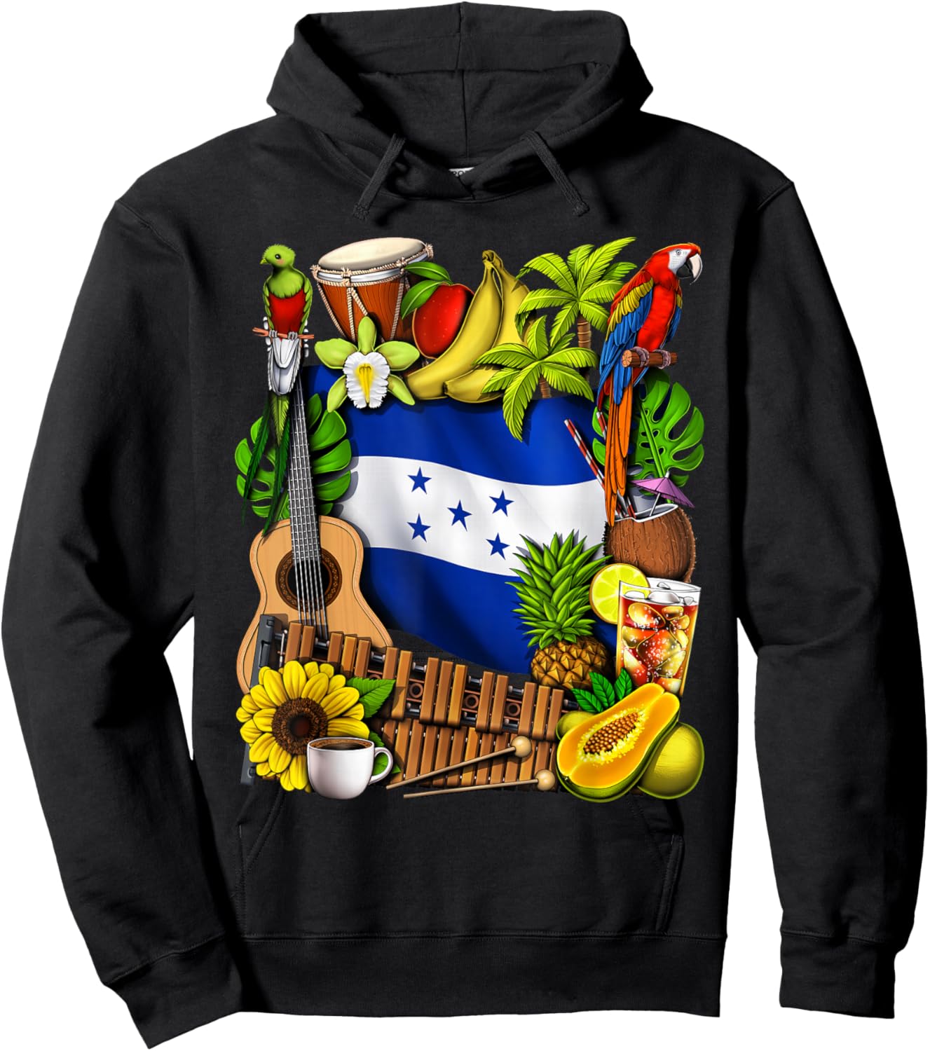 Honduras Heritage Honduran Flag Honduras Heritage Roots Hoodie - Hoodie | Black