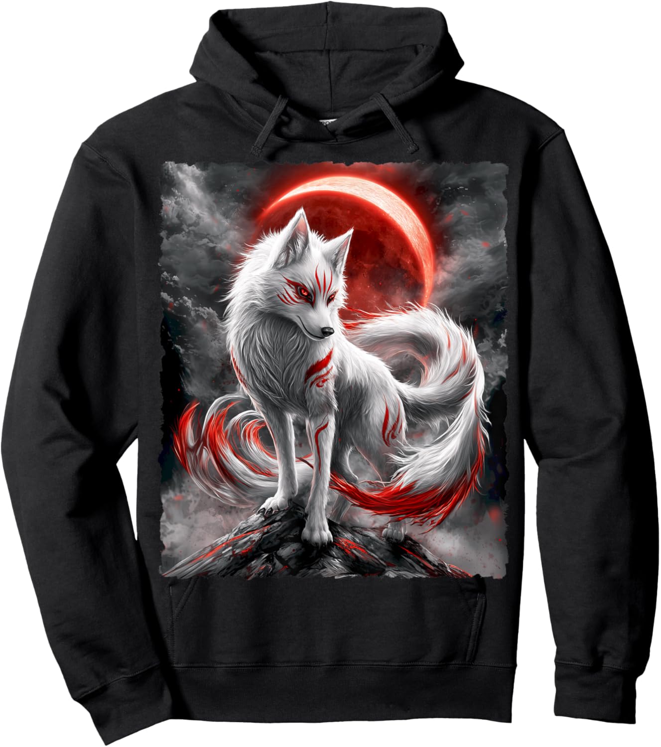 Kitsune Fuchs Spirituelle Yokai Kunst Hoodie - Hoodie | Black