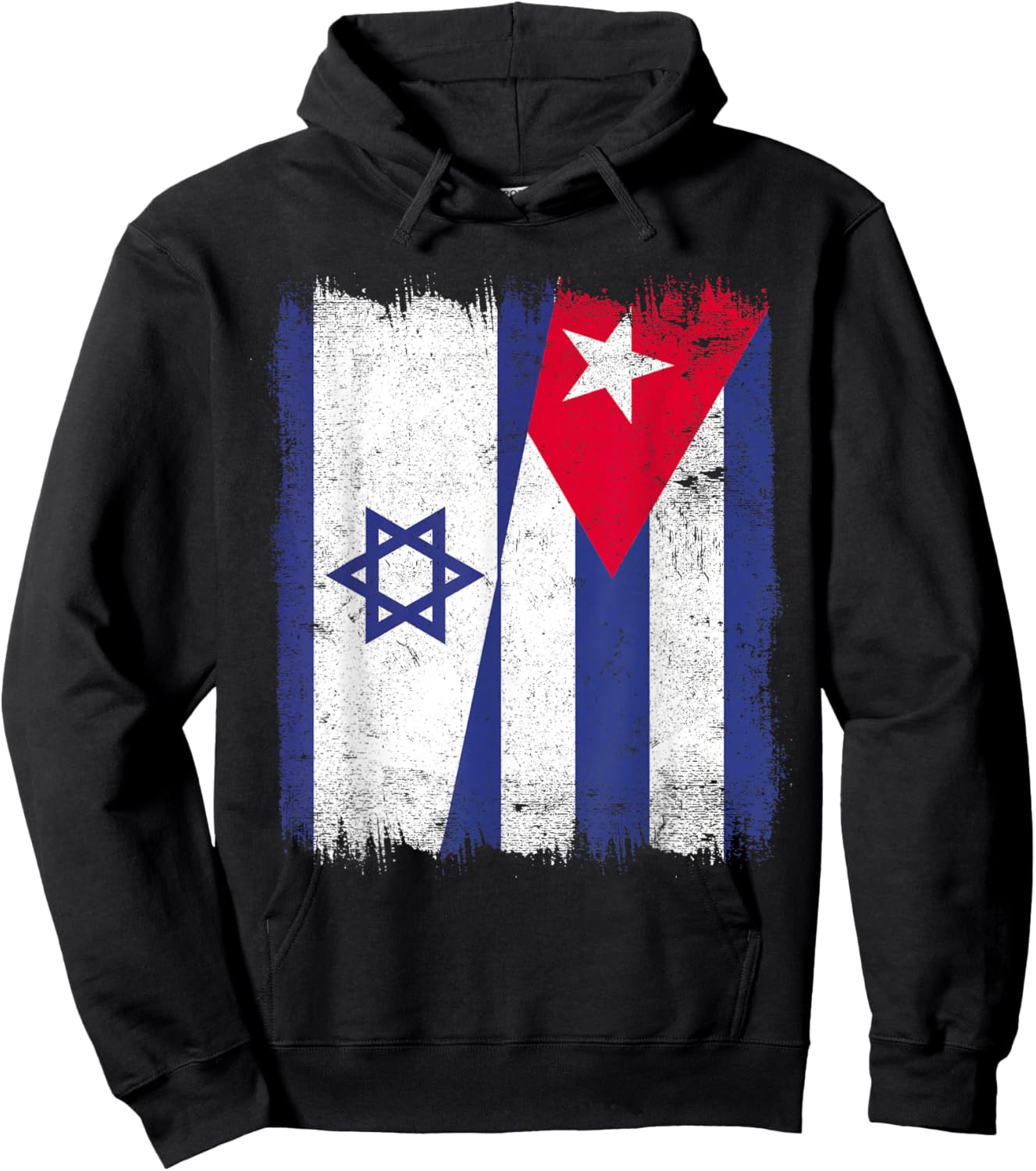 Israel Cuba Half Flag Israeli Cuban Heritage Hoodie - Hoodie | Black