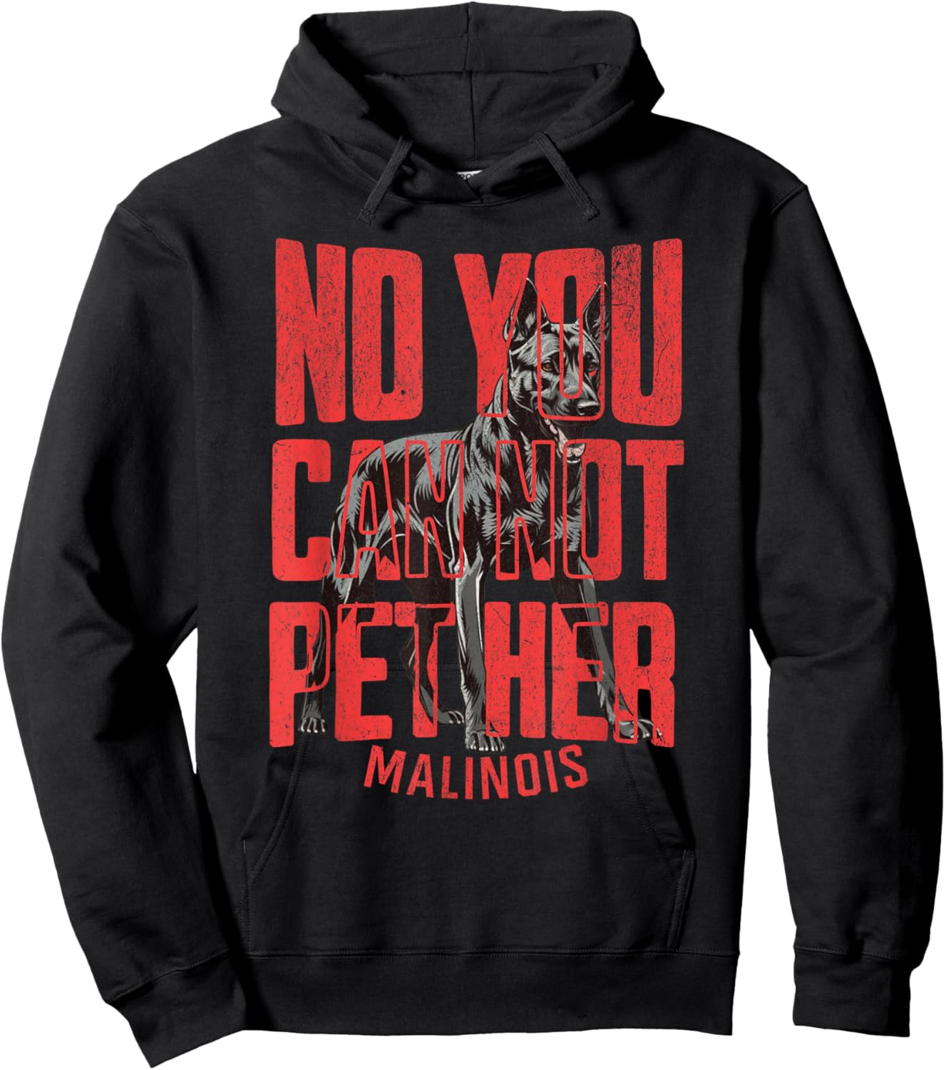 No you can't pet her Malinois Funny K9 Military Handler Hoodie - Hoodie | Black