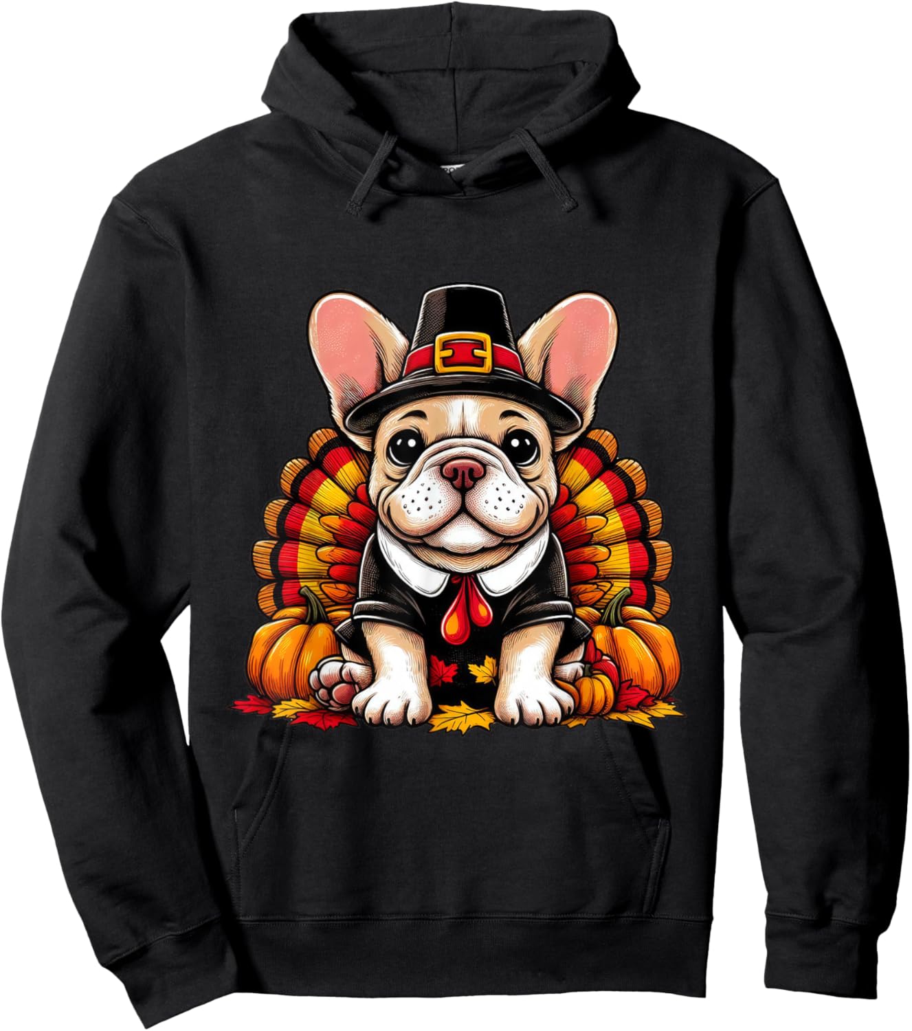 French Bulldog Thanksgiving Costume Dog Frenchie Hoodie - Hoodie | Black