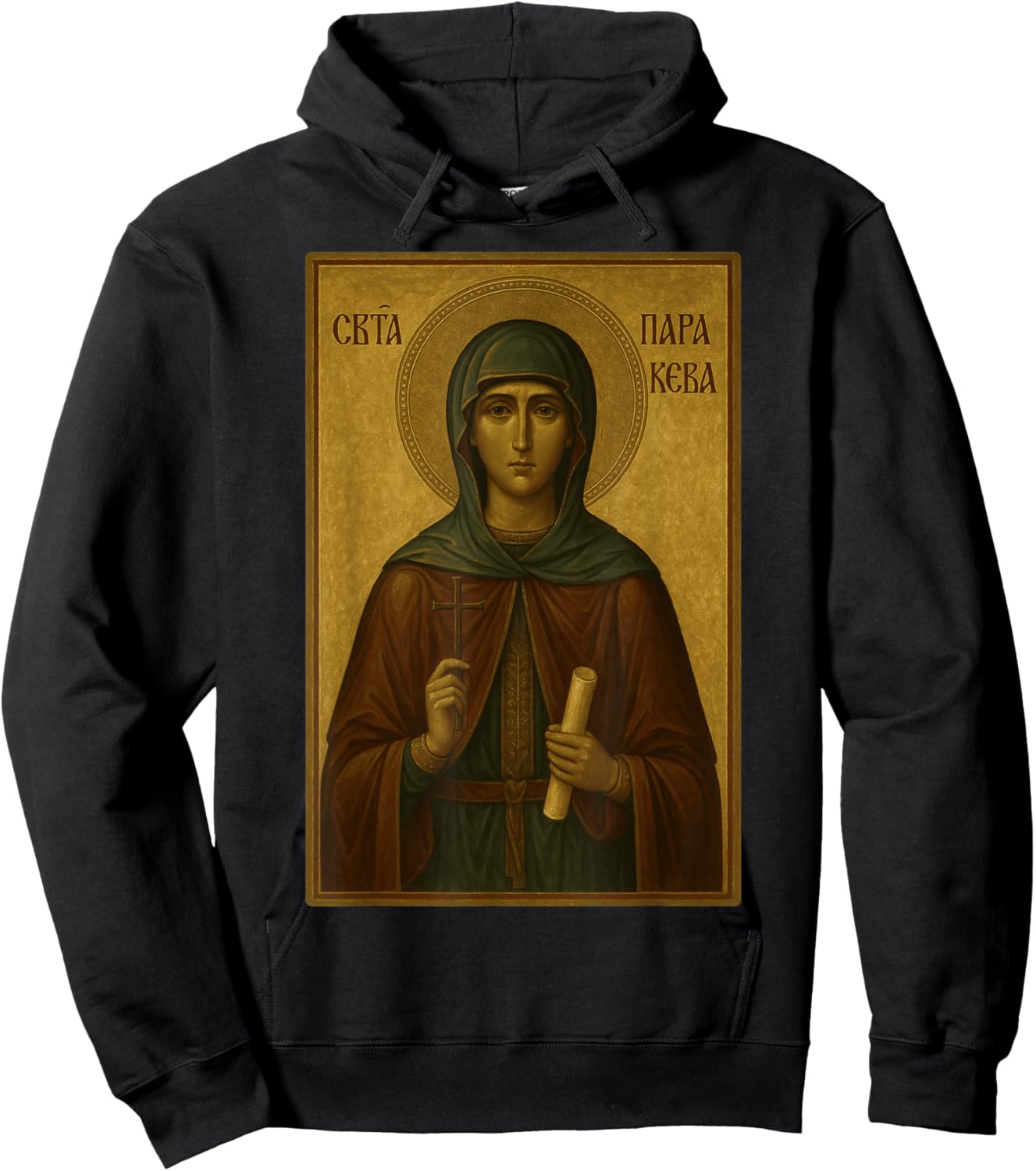 Holy Orthodox Icon of Saint Paraskeva of the Balkans Hoodie - Hoodie | Black