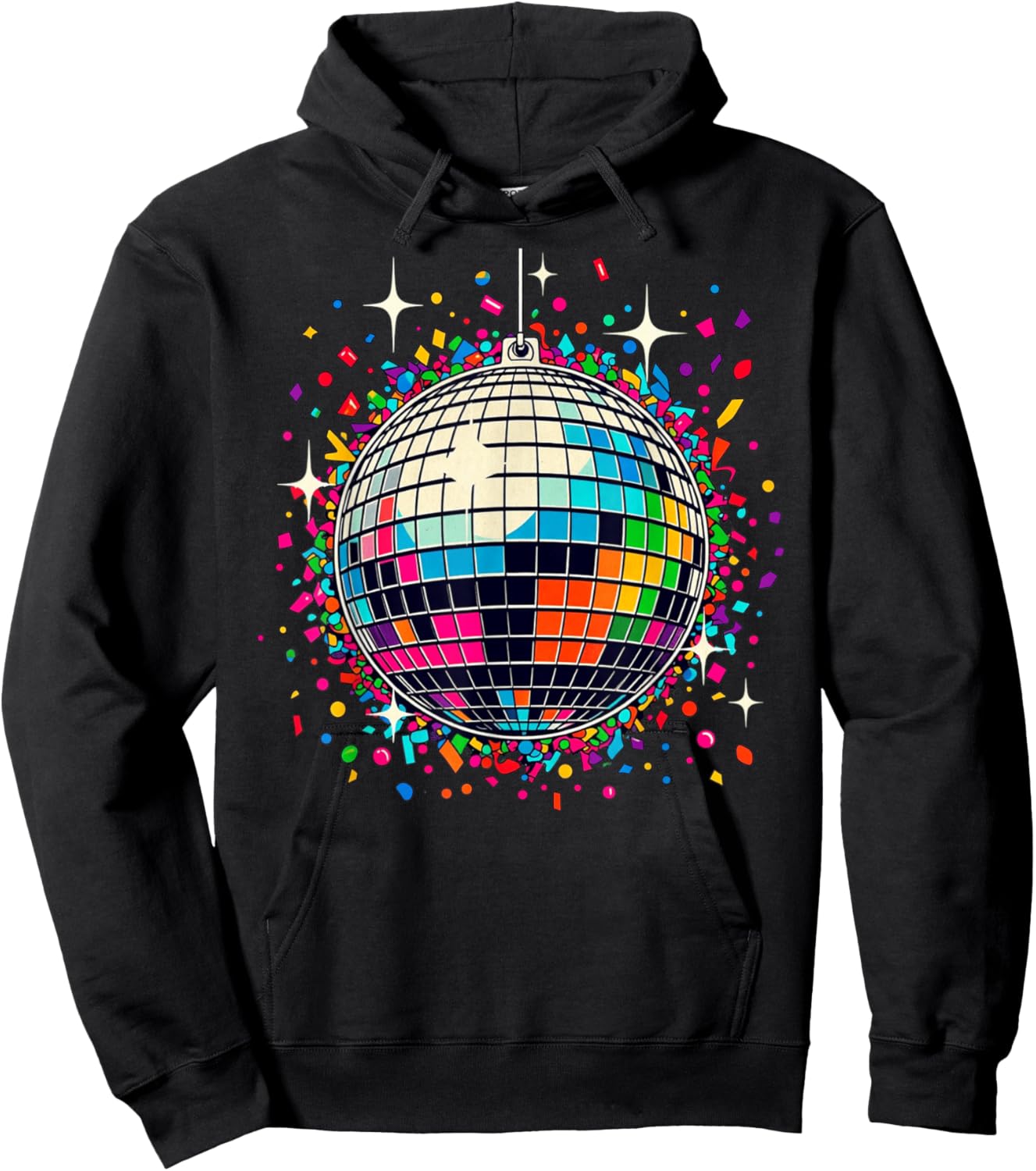 Confetti Disco Ball Party Hoodie - Hoodie | Black